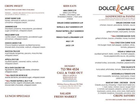 cafe dolce menu.